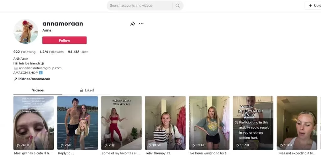 TikTok Amazon Influuencer Example TikTok Profile - Amazon Influencer Examples - Referazon - Amazon Influencer Marketing Software