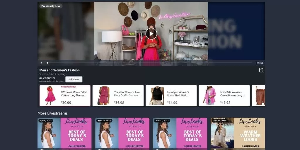 Amazon Live Streams - Amazon Influencer Storefronts Everything You Need To Know - Referazon - Amazon Influencer Marketing Software