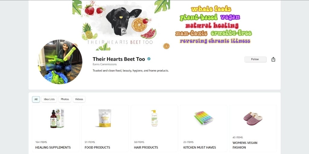 Their Hearts Beet Too Amazon Storefront Examples - Amazon Influencer Storefronts Everything You Need To Know - Referazon - Amazon Influencer Marketing Software