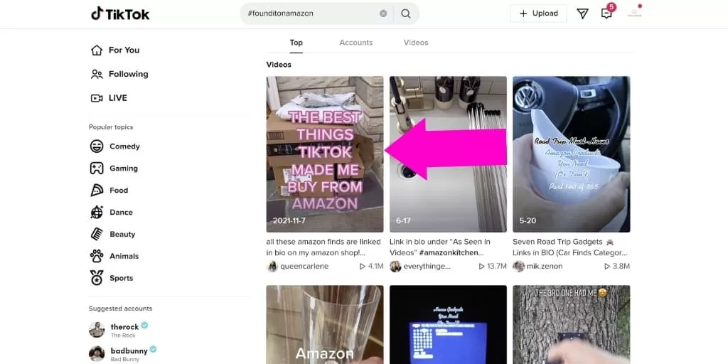 Step 2 - How To Find Amazon Influencer Storefronts on TikTok - How To Find Amazon Influencer Storefronts - Referazon - Amazon Influencer Marketing Software