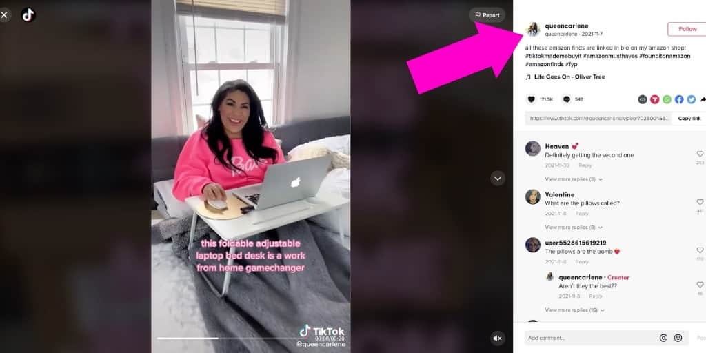 Step 3 - How To Find Amazon Influencer Storefronts on TikTok - How To Find Amazon Influencer Storefronts - Referazon - Amazon Influencer Marketing Software