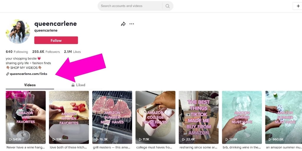 Step 4 - How To Find Amazon Influencer Storefronts on TikTok - How To Find Amazon Influencer Storefronts - Referazon - Amazon Influencer Marketing Software