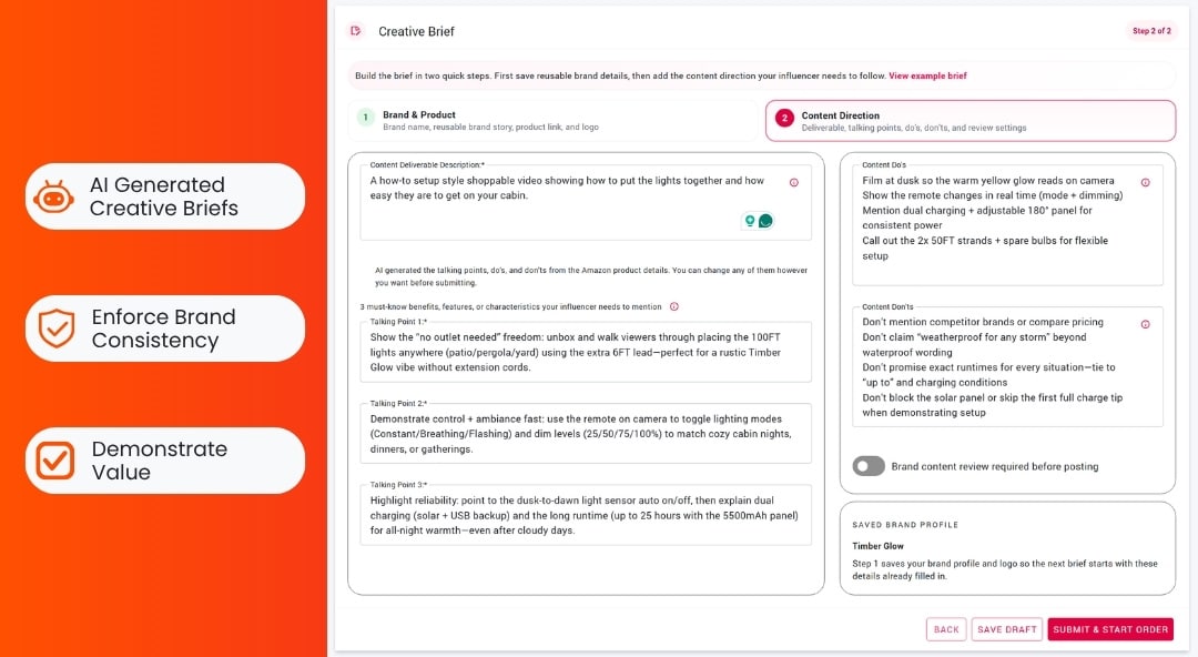 AI Creative Briefs - Referazon Shoppable Features